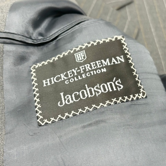 HICKEY FREEMAN Men’s Gray StripeLORO PIANA Sport Coat Suit Jacket Blazer 40 S - Picture 6 of 9